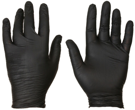 Перчатки нитриловые одноразовые Paclan, размер M, 25 пар (50 шт.), черные Перчатки нитриловые одноразовые Paclan, размер M, 25 пар (50 шт.), черные