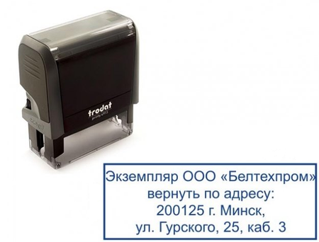 Штамп стандартный «Экземпляр вернуть по адресу», 56*20 мм на автоматической оснастке 4913