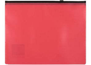 Папка-конверт пластиковая на молнии «Бюрократ» А5, 245×180 мм, толщина пластика 0,15 мм, коралловая