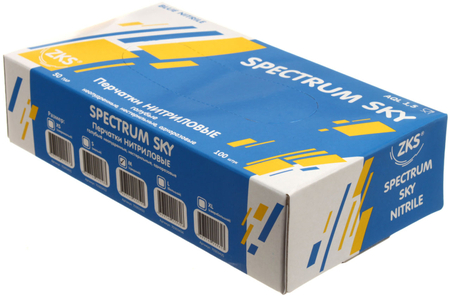 Перчатки нитриловые одноразовые Spectrum Sky, размер M, 50 пар (100 шт.), голубые