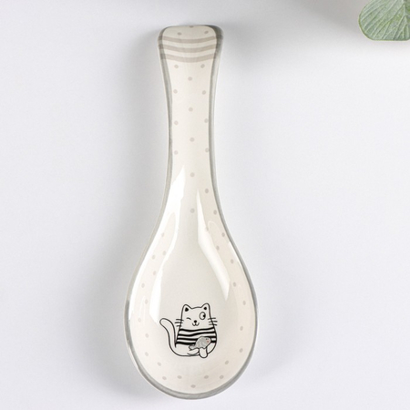 Подставка под ложку доломитовая «Уютные коты», 22,3*7,5*2,5 см Подставка под ложку доломитовая «Уютные коты», 22,3*7,5*2,5 см