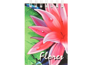 Блокнот на гребне А7, 70×100 мм, 48 л., клетка, «Цветы»