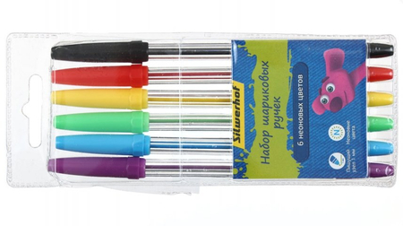 Набор шариковых ручек «Джинсовая коллекция», 6 шт., 6 цв.