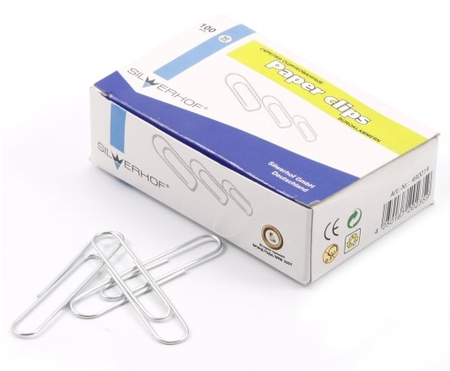 Скрепки проволочные Silwerhof, 50 мм, 100 шт., округлые, оцинкованные Скрепки проволочные Silwerhof, 50 мм, 100 шт., округлые, оцинкованные