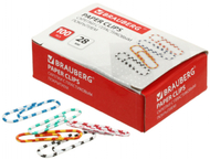 Скрепки цветные полимерные Brauberg Standard Скрепки цветные полимерные Brauberg Standard