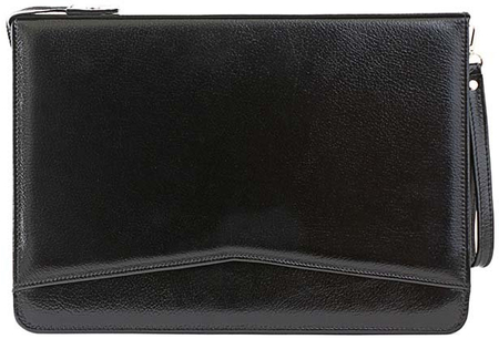 Папка деловая из натуральной кожи «Кинг» 2045, 375*265*40 мм, рифленая, черная