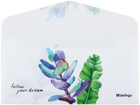 Папка-конверт пластиковая на кнопке Berlingo Travel Size, толщина пластика 0,18 мм, Eco