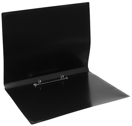 Папка пластиковая на 2-х кольцах «Бюрократ» Economy, толщина пластика 0,4 мм, черная