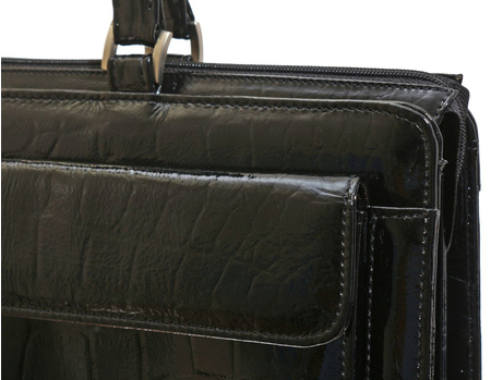Портфель деловой из натуральной кожи «Кинг» 1083, 390*290*50 мм, рифленый черный