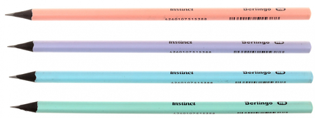 Карандаш чернографитный Berlingo Instinct, твердость грифеля ТМ, без ластика, корпус ассорти Карандаш чернографитный Berlingo Instinct, твердость грифеля ТМ, без ластика, корпус ассорти