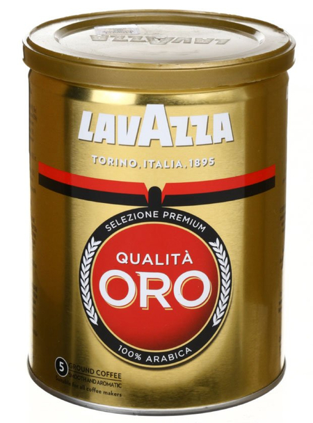 Кофе натуральный молотый Lavazza Qualita Oro, 250 г, среднеобжаренный (в банке)