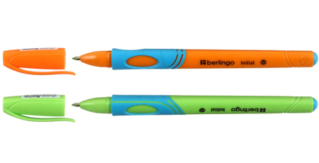 Ручка шариковая Berlingo Initial для правшей и левшей, корпус ассорти, стержень синий