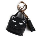 Брелок для ключей из искусственной кожи Sima-Land, 5×2,5×6 см, «Сумочка. Котик», цвет чёрный