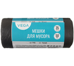 Мешки для мусора Vega (ПНД), 35 л, 50 шт., черные