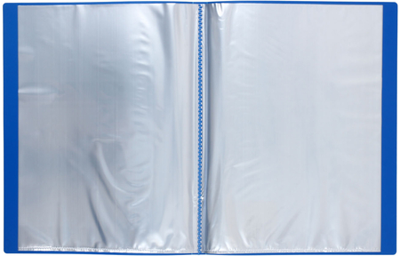 Папка пластиковая на 30 файлов «Стамм», толщина пластика 0,5 мм, синяя