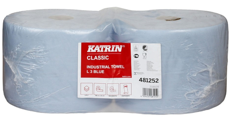 Бумага протирочная Katrin Classic L 3, 30*22 см, 2 рулона, голубая