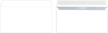 Конверт почтовый 110*220 мм (DL) Silwerhof Eco, силикон, чистый, запечатка