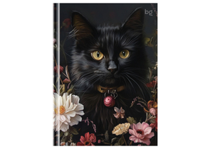 Книжка записная «Бизнес-блокнот» BG А6 (64 л.), 110×150 мм, 64 л., клетка, «Кот и цветы»