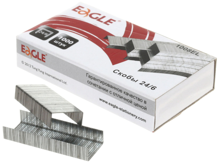 Скобы для степлеров Eagle, №24/6, 1000 шт. Скобы для степлеров Eagle, №24/6, 1000 шт.