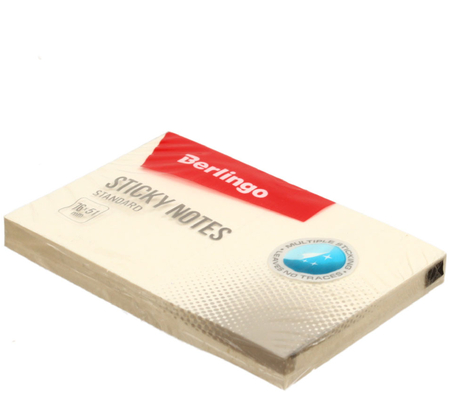 Бумага для заметок с липким краем Berlingo Standard, 76*51 мм, 1 блок*100 л., желтая Бумага для заметок с липким краем Berlingo Standard, 76*51 мм, 1 блок*100 л., желтая