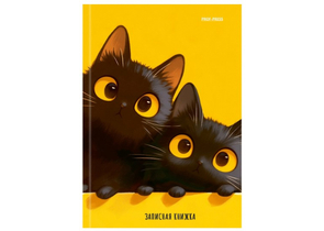 Книжка записная А6 «Два черных котика», 107×150 мм, 48 л., клетка