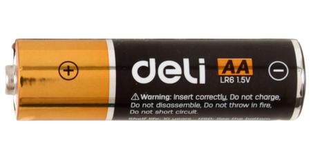 Батарейка щелочная Deli Alkaline, AA, LR6, 1.5V