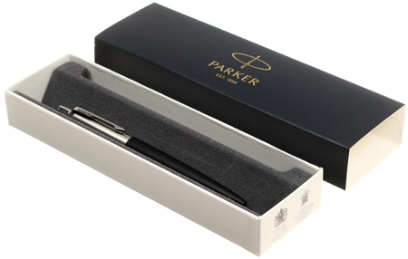 Ручка подарочная шариковая Parker Jotter Bond Street Black CT, корпус черный с серебристым 