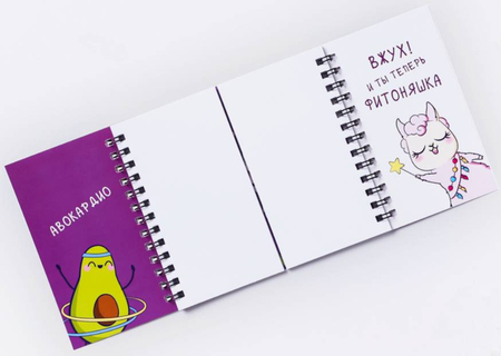 Блокнот двойной на гребне «Сима-Ленд», 140*120 мм, 48 л., «Фитоняшки»