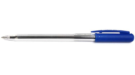 Ручка шариковая автоматическая Sponsor SBP105, корпус прозрачный, стержень синий