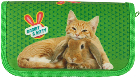 Пенал трехкамерный «Пчелка», 190*105 мм, «Кролик и котенок» Пенал трехкамерный «Пчелка», 190*105 мм, «Кролик и котенок»