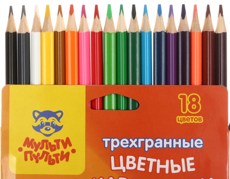 Карандаши цветные «Енот в Испании», 18 цветов, длина 175 мм Карандаши цветные «Енот в Испании», 18 цветов, длина 175 мм