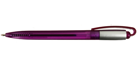 Ручка шариковая автоматическая Balu, корпус фиолетовый, стержень синий