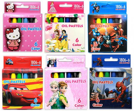 Мелки масляные, 6 цветов, 6 шт., диаметр 13 мм, длина 85 мм, ассорти Мелки масляные, 6 цветов, 6 шт., диаметр 13 мм, длина 85 мм, ассорти