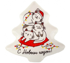 Подставка под чайные пакетики керамическая «С Новым годом. Котики», 8,7×8,5 см