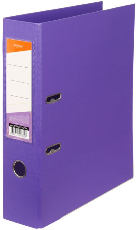 Папка-регистратор inФормат с двусторонним ПВХ-покрытием, корешок 75 мм, фиолетовый
