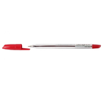 Ручка шариковая Linc Corona Plus, корпус прозрачный, стержень красный