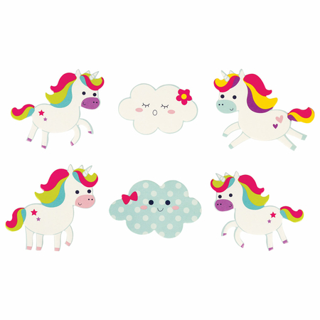 Наклейки мягкие «Юнландия», «Единорог и радуга», 24 шт.