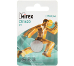 Батарейка литиевая дисковая Mirex Lithium, CR1620, 3V Батарейка литиевая дисковая Mirex Lithium, CR1620, 3V