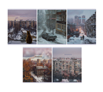 Тетрадь общая А5, 48 л. на скобе BG «Двор», 165×202 мм, клетка, ассорти