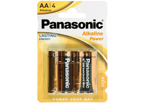 Батарейки щелочные Panasonic Alkaline Power, AA, LR6, 1.5V, 4 шт.