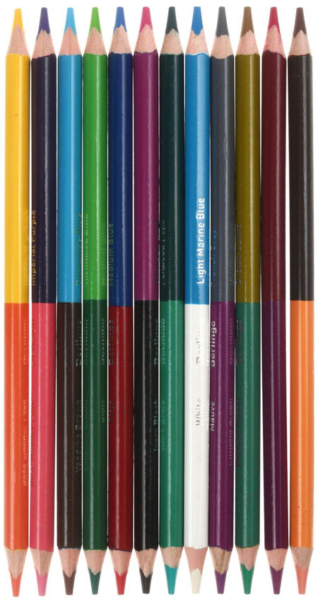 Карандаши цветные двусторонние Berlingo SuperSoft. Duo, 24 цвета, 12 шт., длина 180 мм