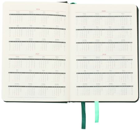 Ежедневник датированный на 2026 год Berlingo Vivella Prestige (А6), 110*160 мм, 184 л., зеленый
