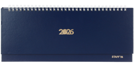 Планинг датированный на гребне на 2026 год Staff, 300*130 мм, 64 л., синий