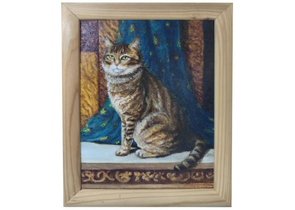 Картина «Кот» №2607 (Джонс А.С.), 17×24 см, холст, масло