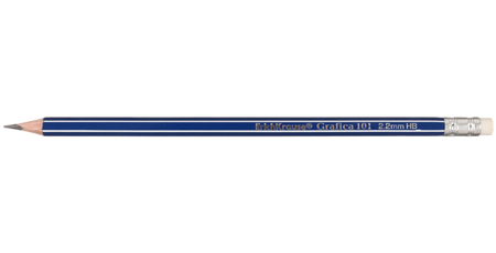 Карандаш чернографитный ErichKrause Grafica 101, твердость грифеля ТМ, с ластиком, корпус синий