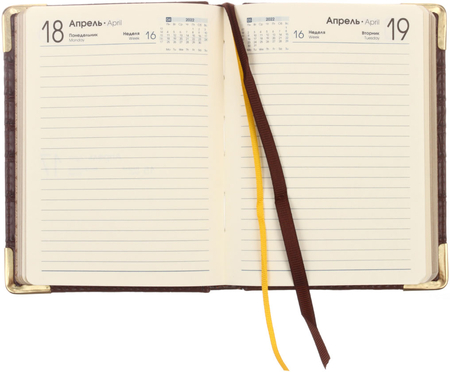 Ежедневник датированный на 2022 год Business Premium (А6), 110*145 мм, 176 л., Impact, темно-коричневый