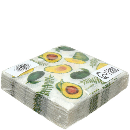 Салфетки сервировочные Sima-Land, 24*24 см, 20 шт., «Сочные авокадо»