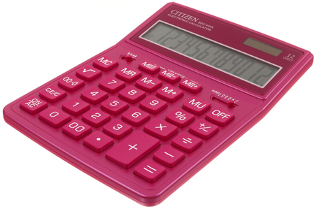 Калькулятор 12-разрядный Citizen Desktor Pro Color SDC-444X, розовый
