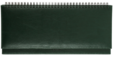 Планинг датированный на гребне на 2026 год Qredo Nebraska, 300*130 мм, 64 л., темно-зеленый