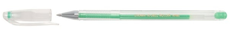 Ручка гелевая Crown Hi-Jell, корпус прозрачный, стержень светло-зеленый